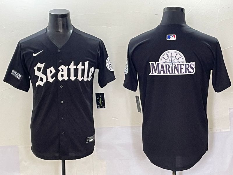 Men 2025 Seattle Mariners Blank black Five generations Joint Name Nike MLB Jersey style 26